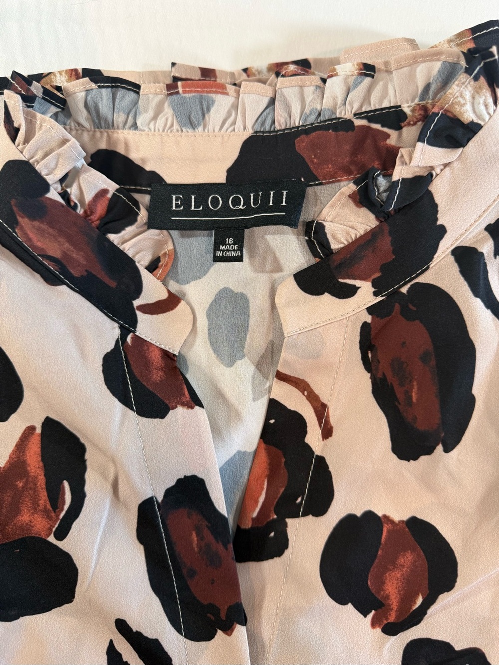 Eloquii Leopard-Print Ruffle Button Blouse - Picture 5 of 9